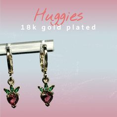 18k gold plated huggie earring set  strawberry fields Huggie Earring, Strawberry Fields, San Jose Ca, May 22, Jewelry Earrings Hoops, Huggies Earrings, Earring Set, San Jose, 18k Gold