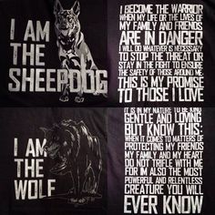 i am the sheepdog and i am the wolf t - shirt designs on black