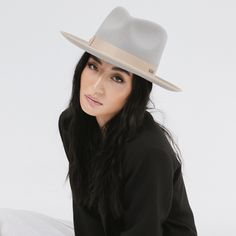 Gigi Pip felt hats for women - Monroe Rancher - fedora teardrop crown with stiff Gigi Pip, Wool Fedora Hat, Floppy Hats, Felt Hats, Wool Fedora, Felt Fedora, Hat Stands, Halo Style, Wearing A Hat