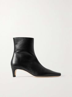 STAUD Wally leather ankle boots Best Ankle Boots, Shoes Boots Ankle, Best Black, Goat Leather, Black Ankle Boots, Leather Ankle Boots, Net A Porter, Fashion Boots, Black Boots