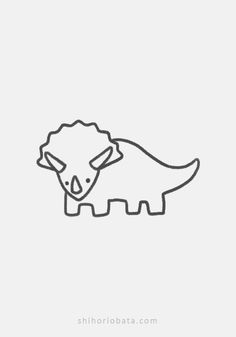 an outline drawing of a dinosaur on a white background