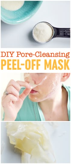 Diy Peel Off Face Mask, Diy Peel Off Mask, Diy Pore Strips, Blackhead Mask, Pore Strips, Face Mask Recipe, Peeling Skin