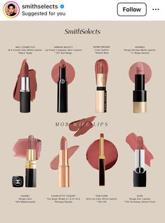 Brownish Lipstick Shades, Brown Shades Of Lipstick, Brown Shades Lipstick, Warm Tone Lipstick Shades, Mac Brown Lipstick, Dark Nude Lipstick, Brown Girl Lipstick Shades, Popular Makeup Brands, Deep Autumn Makeup