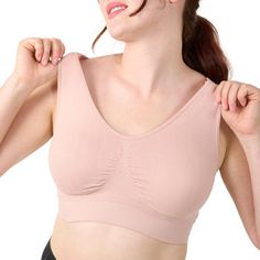 PRICES MAY VARY. SKIN-FRIENDLY TEXTURE: Our wireless comfortable bra are made of light and breathable material to give the ultimate comfort. It can keep you cool and comfortable for the whole day even in sleep. PADDED BRALETTE: Padded bras feature removable, easy cleaning and reusable pads for convenient adjustment. They can be put in and taken out easily if you need them. You can also put breast forms into the pockets easily. ZERO IRRITATION SEAMLESS BRAS: Full coverage bra without underwire is Supportive Soft Touch Sports Bra For Yoga, Comfortable Stretch Bra With Medium Bust Support, Pink Full Coverage Sports Bra With Light Support, Comfortable Supportive Sports Bra In Solid Color, Comfortable Supportive Sports Bra, Solid Comfortable Supportive Sports Bra, Comfortable Supportive Solid Color Sports Bra, Sports Bra With Micro-elastic Fit And Soft Touch, Sports Bra With Soft Touch And Micro-elastic Fit