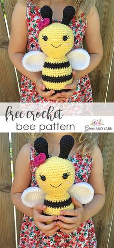 Crochet Bee Pattern, Bee Crochet, Bee Free, Confection Au Crochet, Bee Pattern, Yarn Bee, Crochet Bee, Pola Amigurumi, Crochet Animals Free Patterns