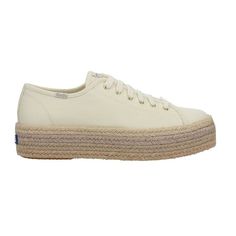 A casual-cool platform sneaker with dress-up-or-down appeal and a summery feel. The Triple Up platform combines classic tennis shoe style with on-trend (and super-cushiony) 1.5-inch platform bottoms for a versatile silhouette that plays well with everything from leggings to LBDs. A colorful ombre jute foxing makes the look extra playful for an uplifting addition to the everyday rotation. Size: one size.  Color: Off-White.  Gender: female.  Age Group: adult. Velvet Sneakers, Off White Shoes, Platform Loafers, Loafers Style, Platform Sneaker, Fashion Socks, Athletic Sneakers, Shoe Style, White Shoes