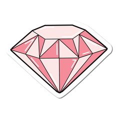 a pink diamond sticker on a white background