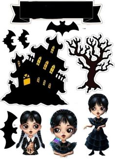 Wednesday Addams Cake Topper Printable, Wednesday Cake Topper Printable, Halloween Cake Toppers Printable, Cake Topper Merlina, Graphic Design Book Cover, Preschool Creative Art, Happy Easter Quotes, Free Digital Scrapbooking Kits, Halloween Cake Topper