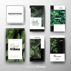 brochure design for instagrams with tropical leaves and plants on the cover