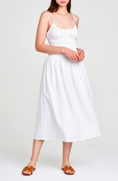 WAYF Isabelle Smocked Linen Blend Midi Sundress | Nordstrom Midi Sundress, Fresh Linen, Fall 2023, Fabric Gifts, Free Fabric, Anniversary Sale, Warm Weather, Linen Blend, Sundress