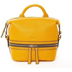 Ashley Small Leather Backpack in Yellow On-the-go Yellow Shoulder Bag With Zipper Closure, Modern Yellow Bag With Zipper Closure, Yellow Zipper Closure Backpack Shoulder Bag, Modern Yellow Bags With Zipper Closure, Gold Leather Backpack, Yellow Leather Rectangular Backpack, Yellow Leather Backpack With Adjustable Strap For Daily Use, Yellow Rectangular Leather Backpack, Trendy Yellow Satchel With Zipper Closure