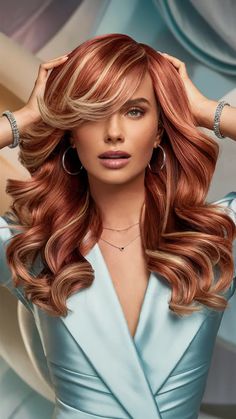 38 Copper Hair Colors for 2024: Discover Rich Reds, Soft Tints, and Bold Hues for Every Style Copper Rose Gold Hair, Pumpkin Spice Hair Color, Bright Copper Hair, Pumpkin Spice Hair, Copper Blonde Hair Color, Red Hair With Blonde Highlights, Copper Blonde Hair, Colors For 2024, Short Curly Hairstyles For Women