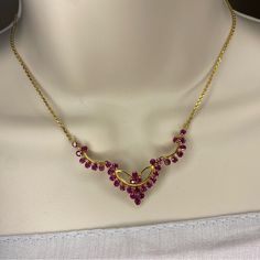 Burmese Ruby Necklace In 18 K Solid Gold Weight Approximately 8.49 Grams Length Approximately 16 Inches Newhandmade Burmese Ruby, Ruby Necklace, Burmese, Womens Jewelry Necklace, New Color, Solid Gold, Ruby, Jewelry Necklaces, Women Jewelry