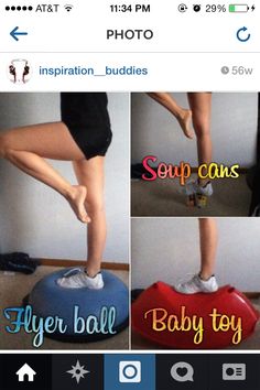 an image of someones legs and feet on top of a bean bag chair with the caption saying baby toy