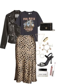 Animal Print Outfits, Rock Outfit, Leopard Print Skirt, Mode Casual, Looks Street Style, Fashion Mistakes, 10 Pounds, Print Skirt, Edgy Outfits