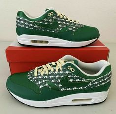 Nike Air Max 1 Premium Limeade Green Men’s Size 10 Shoes CJ0609-300 New Green Nike Air Max With Air Max Cushioning, Green Nike Air Max Lace-up With Cushioning, Green Nike Air Max With Round Toe, Nike Custom Green Breathable Sneakers, Custom Green Nike Sneakers With Breathable Material, Nike Air Max 1, Green Brands, Air Max 1, Green Man