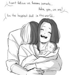 a woman holding a baby in her arms with the words i can't believe we become parents