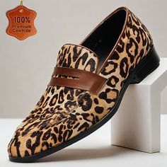 Category:Loafers  Slip-Ons; Upper Materials:Leather,Italian Full-Grain Cowhide; Lining Materials:Leather; Embellishment:Leopard; Gender:Men's; Toe Shape:Pointed Toe; Outsole Materials:Rubber; Closure Type:Loafer; Function:Comfortable,Slip Resistant; Pattern:Embossed,Color Block; Brand:TS; Listing Date:05/28/2024; 2024 Trends:Dress Loafers,Print Shoes Fall Wingtip Slip-ons With Leather Sole, Fall Wingtip Slip-on Leather Shoes, Brown Closed Toe Moccasins For Semi-formal Occasions, Brown Pointed Toe Slip-ons For Office, Fitted Brown Loafers With Brogue Detailing, Slip-on Wingtip Oxfords For Fall, Brown Slip-on Tassel Loafers With Closed Toe, Wingtip Leather Slip-on Shoes For Fall, Slip-on Wingtip Leather Shoes For Fall