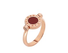 BVLGARI BVLGARI 18 Kt Rose Gold Flip Ring Set With Mother-of-pearl And Carnelian Elements Rings Bvlgari, Bvlgari Fragrance, Bvlgari Rose, Mother Of Pearl Rose, Bvlgari Ring, Bulgari Jewelry, Bvlgari Jewelry, Italian Jewelry, Ring Size Guide