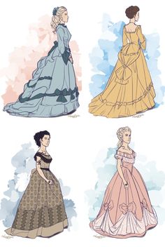 1800s Dresses Drawing, Dresses Victorian Era, Victorian Era Party, Dress Art Reference, Victorian Sketches, Dresses From The 1800s, Victorian Dress Drawing, Historical Dresses Victorian, Dresses Victorian