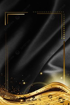 an abstract black and gold background with a golden frame on the left hand side,