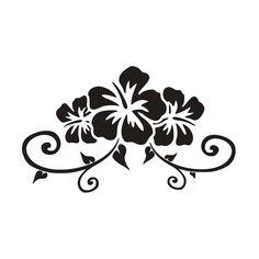 a black and white flower design on a white background