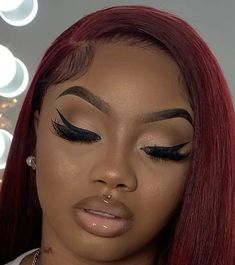 Makeup Ideas Black Women, Makeup Looks For Black Women, Red Lips Makeup Look, Prom Eye Makeup