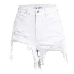 Looking for a pair of ripped shorts that are both sexy and stylish? Look no further than our High Waist Ripped Short Jeans for Women! These shorts are made from a white denim material and feature a high waist design that is both figure-flattering and comfortable. They also have ripped details on the front and back for a touch of edge, and come with pockets on the sides for convenience. Whether youre headed to the beach or just running errands, these shorts are sure to keep you cool and comfor... Summer Cotton Bottoms With Zipper Closure, Trendy Cutoff Shorts With Zipper Closure, Trendy Zipper Closure Cutoff Shorts, Trendy Summer Jean Shorts With Zipper Closure, Cotton Shorts With Zipper Closure, Trendy High-waisted Zipper Closure Shorts, Trendy High-waisted Shorts With Zipper Closure, Trendy High-waisted Shorts With Zipper, Summer Cutoff Bottoms With Zipper Closure