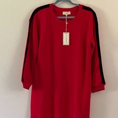 Nwt No Comment Long Sleeve Red Sweater Dress Sz Xl No Signs Of Damage Or Stains. The Rich, Vibrant Red Hue Is A Bold And Timeless Choice, Ensuring You Stand Out In Any Crowd. The Knee Length Strikes The Perfect Balance Between Chic And Modest, Making It Suitable For Various Occasions. The Crew Neckline And Long Sleeves Provide An Extra Layer Of Warmth Without Compromising On Style. Pair It With Your Favorite Boots Or Heels, And Accessorize To Suit The Occasion. Approx. Measurements Taken Flat. S Red Knit Dress, Green Long Sleeve Dress, Front Knot Dress, Mesh Overlay Dress, Red Sweater Dress, Drape Jacket, Cowl Neck Sweater Dress, Rush Dresses, Black Sweater Dress