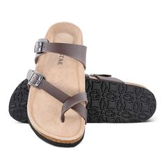 PRICES MAY VARY. Leather sole Ladies Sandals Size: US Women 6/7/8/9/10/11.EU37/38/39/40/41/42. Insole meterial：COW SUEDE LEATHER Design:Summer sandals for women 2018,Adjustable. Function： The suede is soft and not stinky. The heels are padded, which is great.if you're looking to walk long distances, as I think they could not easily cause pain in that situation. Customer Five Stars Review:
* "Very stylish, though, and can't beat the price! "
 * "Fits perfectly, very quality build. Would buy again Cork Sandals, Womens Sandals Summer, Sandals Flat, Slippers For Women, Designer Slippers, Most Comfortable Shoes, Casual Slippers, Leather Slippers, Casual Flats