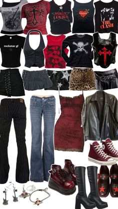 Rockstar Girlfriend Style, Grunge Goth Outfits, 2000s Alt Fashion, Y2k Fits, Rockstar Girlfriend, Girlfriend Style, Pieces Of Clothing, Fashion Top Outfits, Alt Fashion