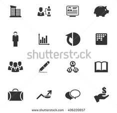 business and finance icons on white background