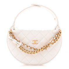 This is an authentic CHANEL Shiny Caviar Quilted Bow Pouch Hobo in White. This chic classic bag is composed of fine diamond-quilted caviar leather in white. This bag features an adjustable leather handle with a snap closure, two gold chains with a matching leather bow, and a gold CC logo on the front. The top opens to a fabric interior with a leather patch pocket. Chanel Clutch, Quilted Wallet, Leather Bow, Chanel Caviar, Classic Bags, Leather Bows, Cc Logo, Leather Patches, Leather Handle