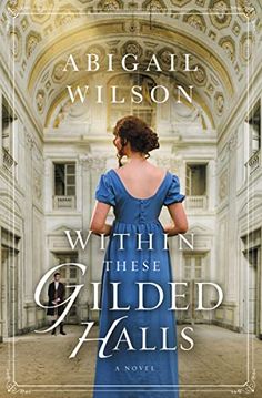 a book cover with an image of a woman in a blue dress looking down at the ground