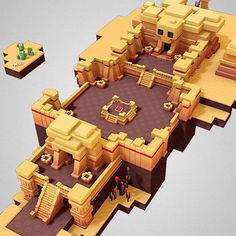 Desert Building, Desert Temple, Minecraft Server, Low Poly Games, Bg Design, Rpg Map, Isometric Art, Low Poly Art, Minecraft Blueprints