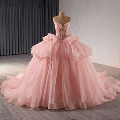 Pink Princess Sweet 16, Pink Princess Dress Fairytale, Pink Prom Dress Princess, Big Pink Dress, Pink Ball Gowns, Layered Ball Gown, Pink Princess Gown, Pink Sweet 16 Dress, Princess Sweet 16