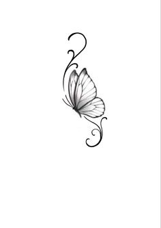 a black and white drawing of a butterfly