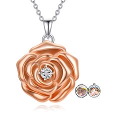 PRICES MAY VARY. 【Design】Rose Flower Locket That hold 2 pictures. You can put your favortie photo in the locket for memory. A memorial Gift for someone who gives you happines in you life. 【High quality】Made of 925 Sterling Silver. 【Size】Pendant Size：18*18mm. It comes with 18" chain with 2" extender chain. 【Gift】 It is rose flower necklace as a gift for your mother, wife, girlfriend, best friend, daughter, sister or yourself when on Mother’s Day, Valentines Day, Anniversary, Graduation, Birthday, Butterfly Locket Necklace, Sterling Silver Flower Necklace, Silver Locket Necklace, Beautiful Pendant Necklace, Picture Locket, Silver Flower Necklace, Picture Necklace, Sterling Silver Locket, Photo Locket Necklace