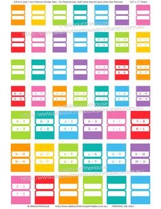 the printable planner stickers are colorful and have horizontal lines on each one side