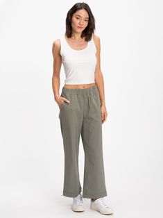 Made from a sustainable blend of Organic Cotton and Rayon, the Georgie Stretch Twill Pant is stretchy and sturdy. Featuring a comfortable waistband and wide leg design. Comfortable Stretch Wide Leg Trousers, Relaxed Wide Leg Trousers With Elastic Waistband, Effortless Wide-leg Cotton Pants, Effortless Wide Leg Everyday Bottoms, Effortless Stretch Bottoms For Spring, Comfortable Stretch Cotton Wide Leg Pants, Relaxed Stretch Wide-leg Pants, Effortless Cotton Wide Leg Bottoms, Effortless Wide Leg Cotton Bottoms