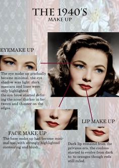 all about 1940s make up. Maquillage Pin Up, Simple Eye Makeup, Vintage Makeup