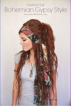 Long Hair, Don't Care: Gorgeous Styles for Lengthy Locks Hippie Hairstyles, Blue Ombre Hair, Girls Hairstyles Easy, Hippie Hair, Hair Color Auburn, Bohemian Hairstyles, Funky Hairstyles, Festival Hair, Boho Hairstyles