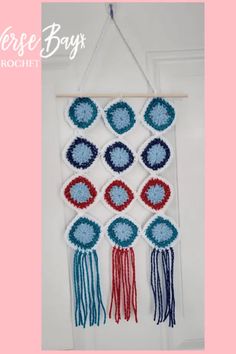 create this cute crochet square wall hanging with this free pattern!