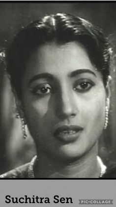 an old black and white photo of suchitra sen in the movie's title