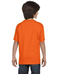 Youth 5.5 oz., 50/50 T-Shirt - S ORANGE - XS | Gildan Youth DryBlend 50 Cotton/50 Poly T-Shirt in Safety Orange Size XS | Cotton Polyester Orange Texas, T Shorts, Popular Colors, Carolina Blue, 50 50, Green And Gold, Different Colors, Short Sleeve Tee, Kids Tshirts