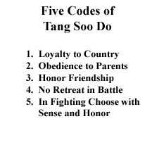 the five codees of tang soo do