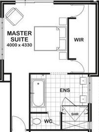 the floor plan for a two bedroom apartment with an attached bathroom and separate living area