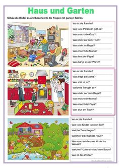 the german language worksheet for children to learn with pictures and words on it