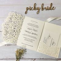 an open book with the word picky bride on it next to some flowers and scissors