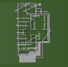 a floor plan for a house with three car garages